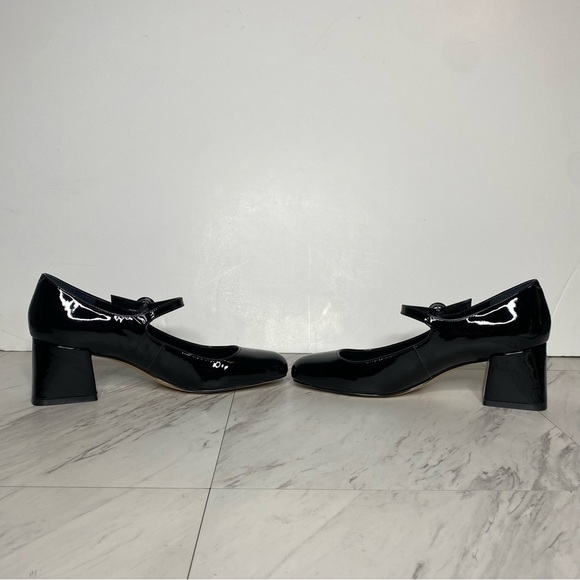 New! Marc Fisher Nessily Black Patent Block Heel Mary Jane Pump 9 1/2 M - Picture 5 of 15